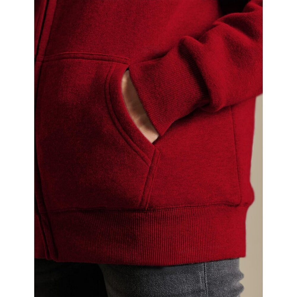Women's Winered Casual Full Zip Sherpa Lined Hoodie Sweatshirt Jacket Coat - Picture 6 of 6
